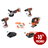 Szerszámok ONE +Akkumulátor 2Ah+Töltő Promo 8+2+2