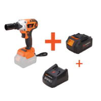 Akkus szénkefementes ütvecsavarozó 1/2 készlet akkumulátorral és töltővel EvoTools®